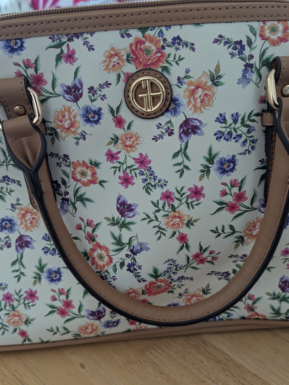 Giani Bernini Crossbody Dome Satchel Large Floral Print